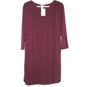 2/$30 🏷 H&M Burgundy 3/4 Length Shift Dress Size Small BNWT